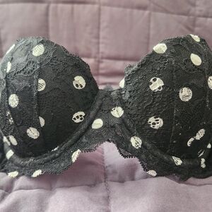 Black Lace Polka Dot Bra